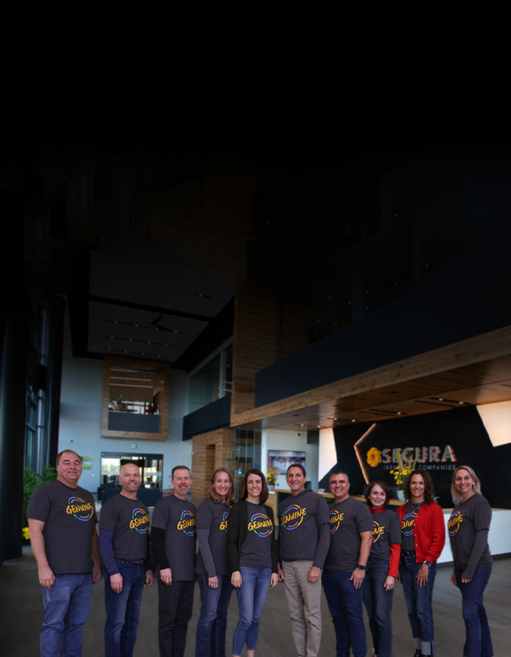 SECURA's executive team in the lobby