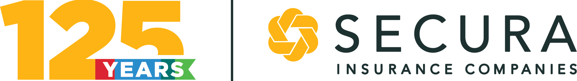 SECURA Insurance logo with 125 years logo