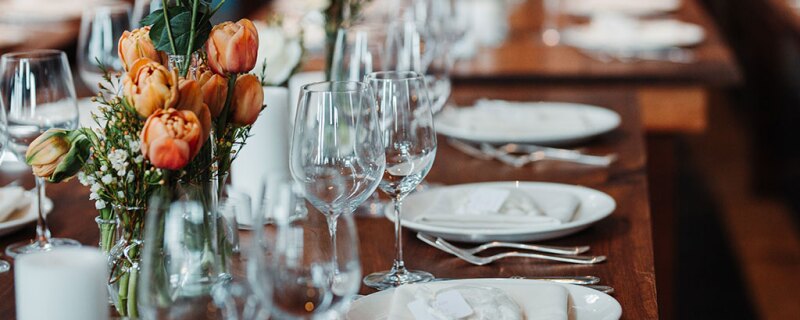 Table setting for a special event.