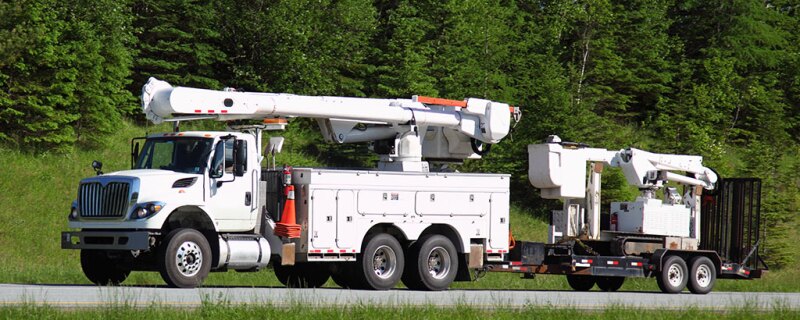 Photo of a boom truck. 