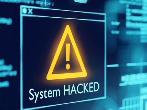 A screen that says "System HACKED"
