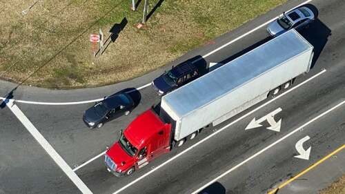 Birds eye view of an intersection 