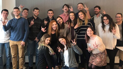 SECURA's interns at a gathering together.