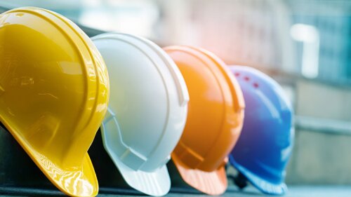 four hard hats