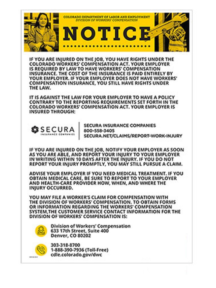 Colorado's Department of Labor and Employment poster