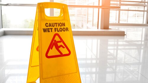 Caution wet floor sign
