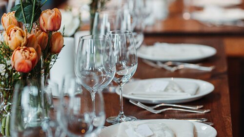Table setting for a special event.